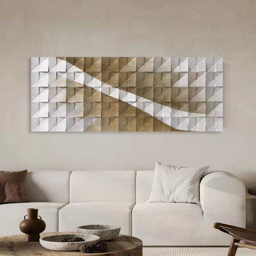 现代客厅沙发背景墙立体雕刻装饰画侘寂玄关高级挂画轻奢木雕壁画