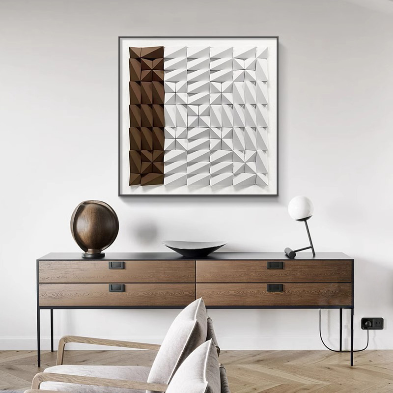现代轻奢玄关装饰画3D立体客厅沙发背景墙挂画意式极简走廊餐厅画图片
