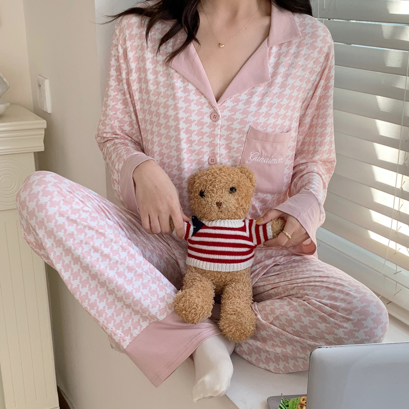新款小个子月子服夏季薄款哺乳衣产后莫代尔孕妇睡衣纯棉出院两件