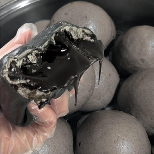 包子早餐加热即食流心黑芝麻包子新中式包子黑芝麻夹心包子速食品