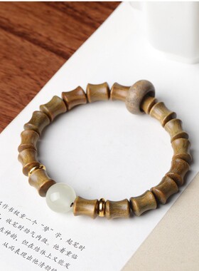 复古风节节高绿檀木手串会变色的