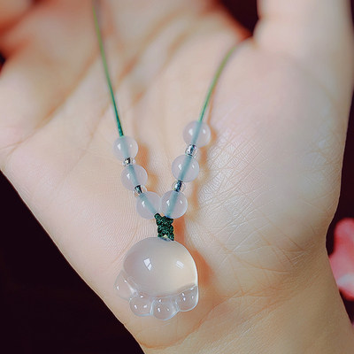 人间萌物天然冰种玉髓猫爪吊坠治愈系可爱女生小孩玉石坠子保平安