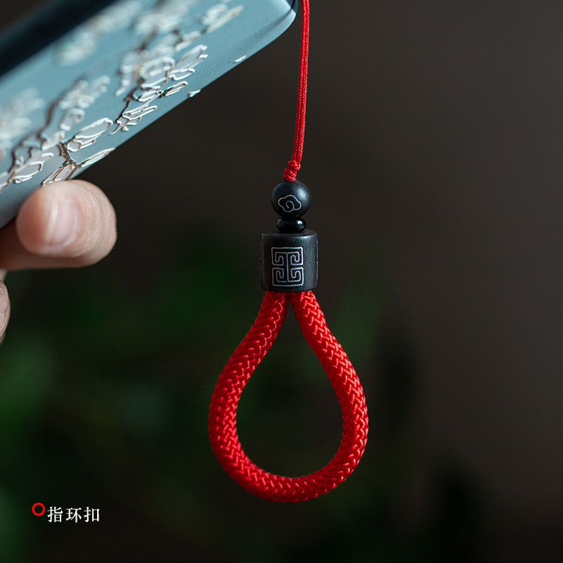 紫檀粗款玉线纯手工编织金刚结手机小挂绳防丢指环扣短款u盘挂件包包