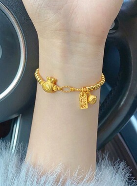 2026马年新款福袋招财手链沙金铃铛手串民族风气质礼物送女友