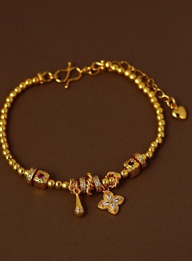 花朵手链法式复古优雅手环轻奢手饰女