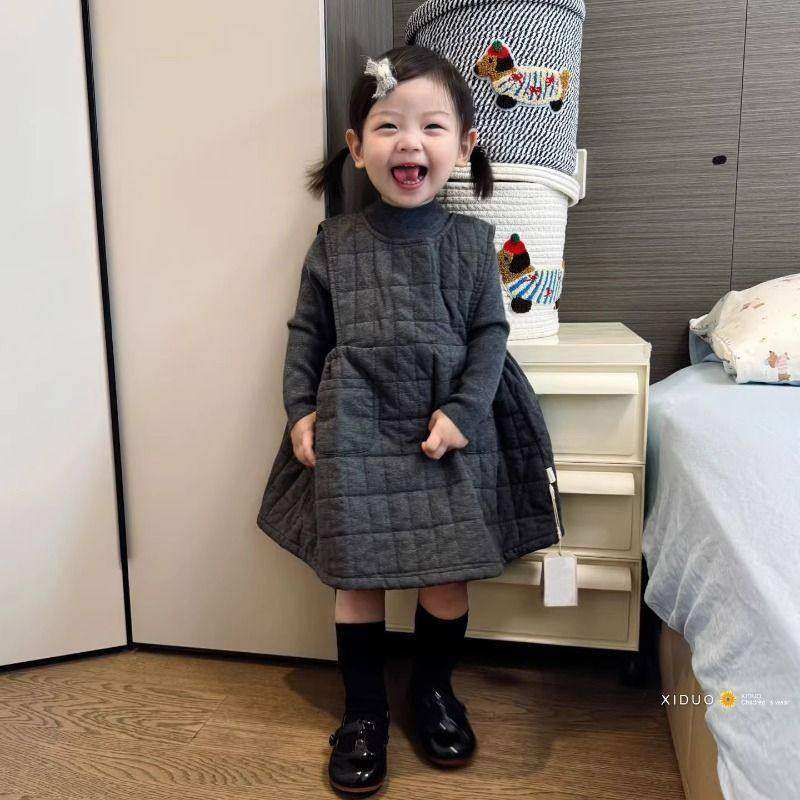 女童背心裙韩系25秋冬款女宝宝1-3岁夹棉连衣裙5岁儿童公主裙套装,童装/婴儿装/亲子装,套装,淘宝优惠券,粉丝福利购,淘宝优惠卷