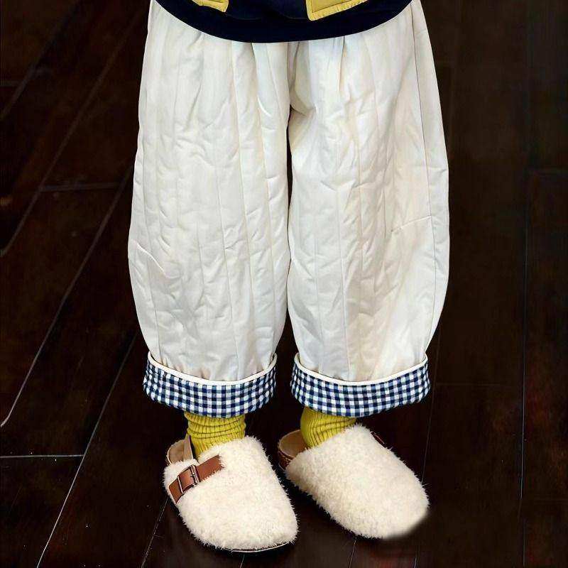 女童裤子秋冬2025新款洋气儿童格纹拼接保暖加厚长裤宝宝百搭棉裤,童装/婴儿装/亲子装,裤子,淘宝优惠券,粉丝福利购,淘宝优惠卷