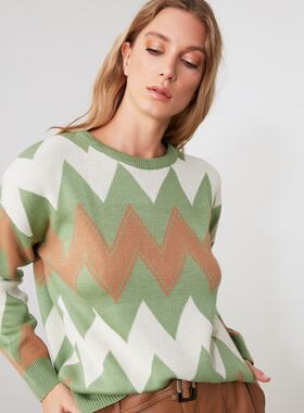Trendyol Zigzag Jacquard Knitwear Sweater TWOAW21KZ2321