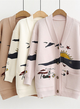Cardigan Sweater Women's Autumn And Winter New Loose Cute Pr