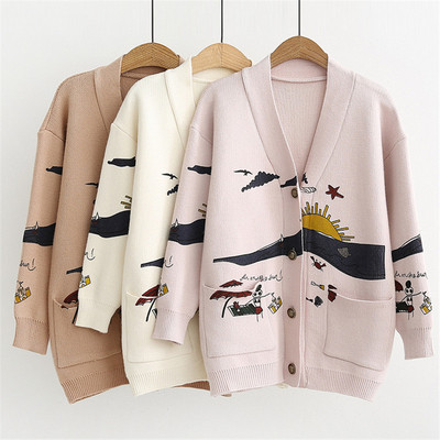 Cardigan Sweater Women's Autumn And Winter New Loose Cute Pr