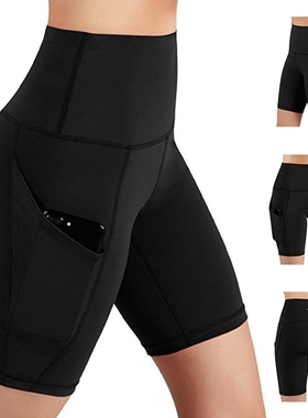 New Fashion Women Cycling Shorts Black High Waist Skinny Str