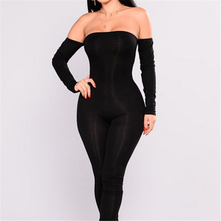 Casual Skinny Sleeve Autumn Long Women Black 2018 Jumpsuit