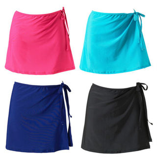 Women Fashion Beach Vacation Bikini Skirt Solid Color Lace-U