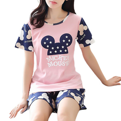 Summer Women Comfortable Cute Pajama Set Girl Print Pyjama S