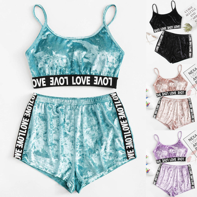 Casual Pajama Set 2020 Summer New Style Women  Sleepwear Vel