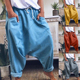 Trousers Mid Boho Waist Solid Harem Pants Women