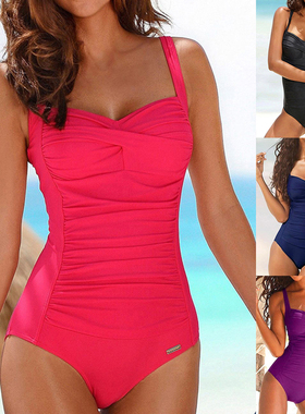 One Piece Plus Size Swimsuit Women Red Slimming Swimwear Sex