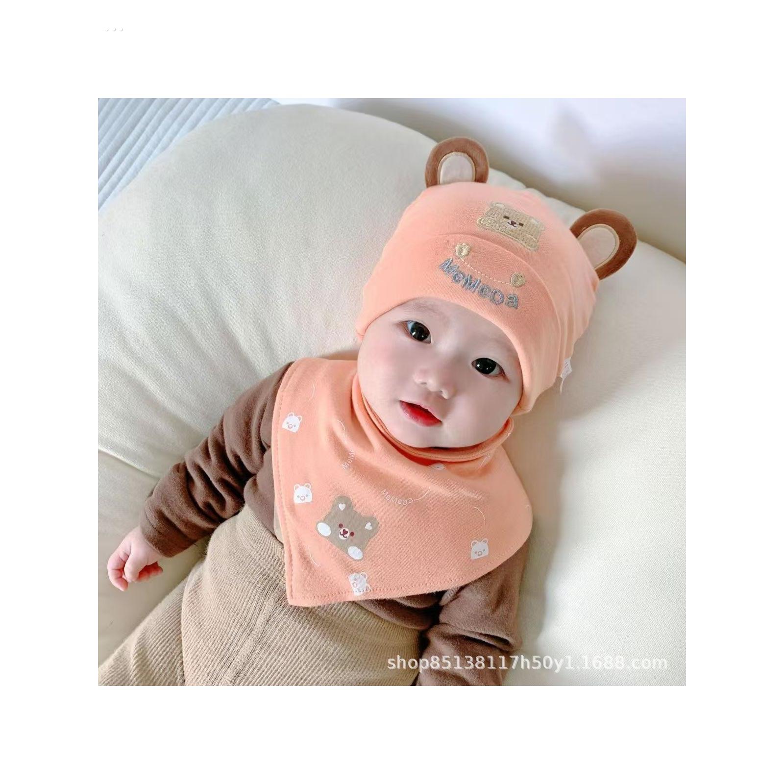 婴儿帽子胎帽春秋季纯棉幼儿男女宝宝套头帽1-3-9个月新生儿儿童