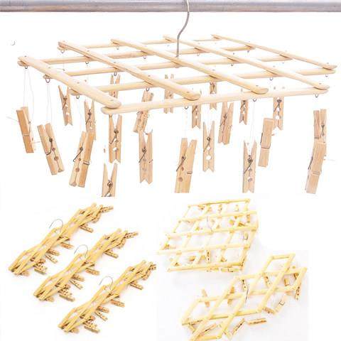 16/22夹竹子伸缩晾衣架晾晒衣撑多头衣夹子毛巾袜子多用竹拉架子,收纳整理,木质衣架,淘宝优惠券,粉丝福利购,淘宝优惠卷