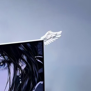 原创显示器摆件天使翅膀高级感简约显示屏装 电竞房创意送礼 饰个性
