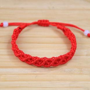 手工编织民族风男女本命年幸运红绳手链礼品端午节五彩绳串珠