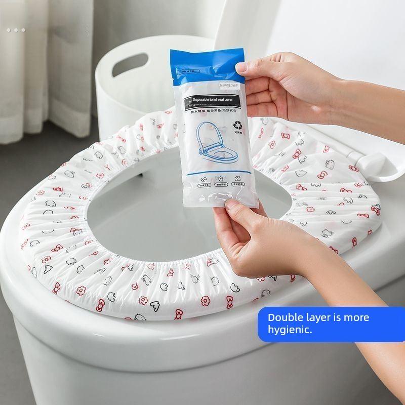 一次性马桶盖套无纺布印花双层防水旅游酒店家庭马桶盖