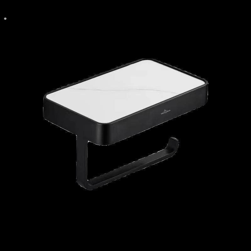 德国卫生间轻奢全铜纸巾架免打孔卷纸架子厕所手纸架壁挂式厕纸架