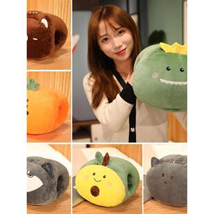 男生插枕抱枕可以炮台两用带洞玩具男女午睡抱枕暖手