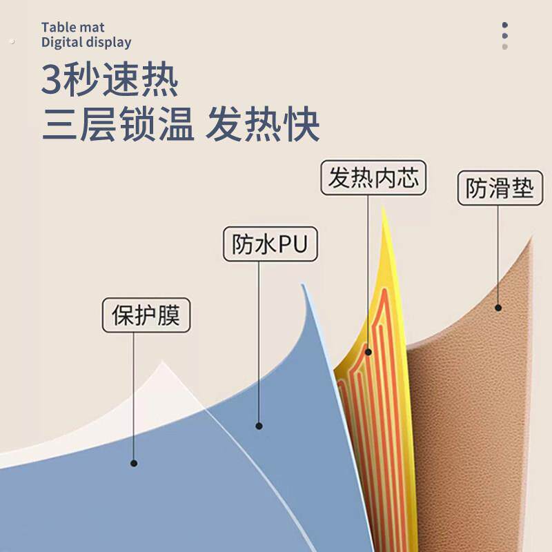 加热鼠标垫厚款办公室超大电脑桌面防水桌垫宿舍写作业暖桌垫