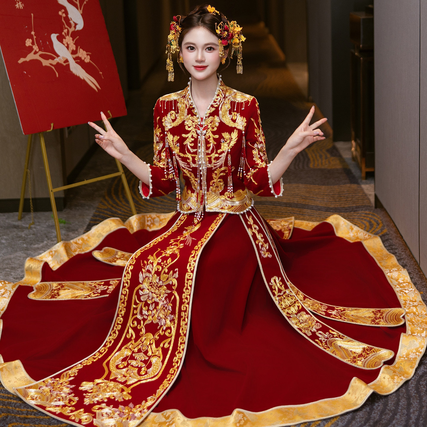 结婚礼服秀禾服小个子新娘龙凤褂男2026年新款敬酒服大码中式嫁衣