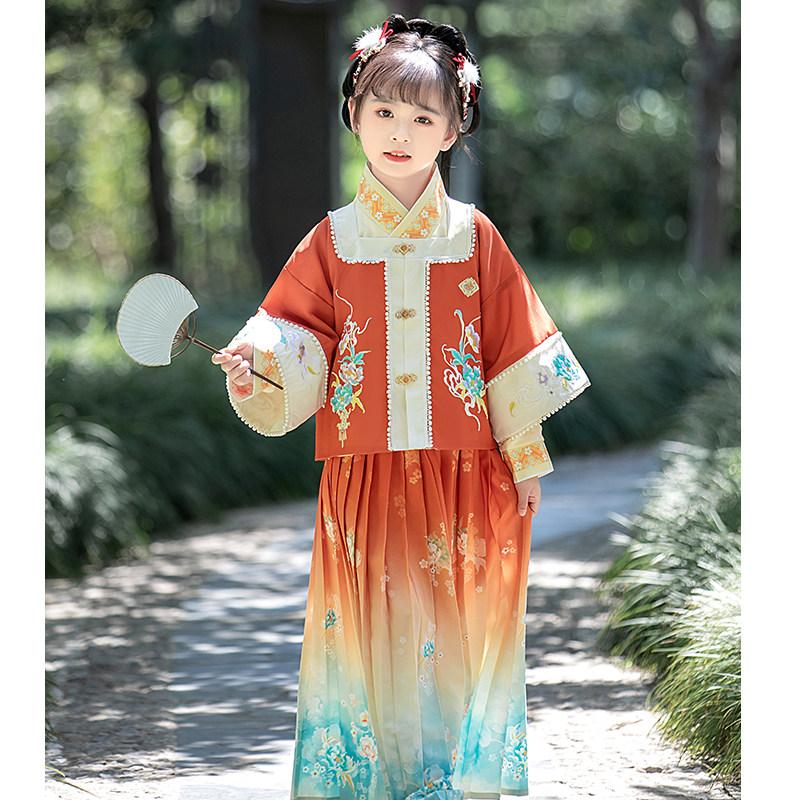 高品质秋冬季女童汉服套装