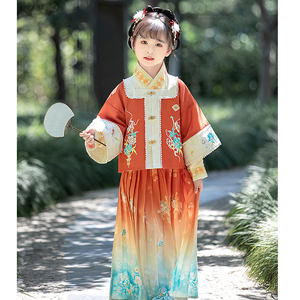 高品质秋冬季女童汉服套装
