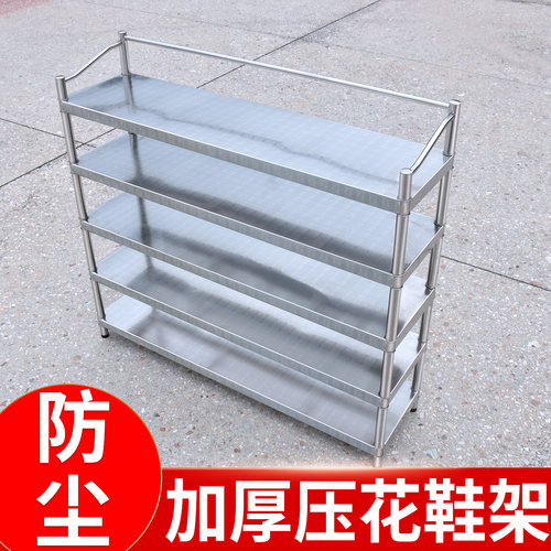 鞋架子不锈钢家用宿舍鞋柜出租屋用多层收纳置物架板架防尘架简易