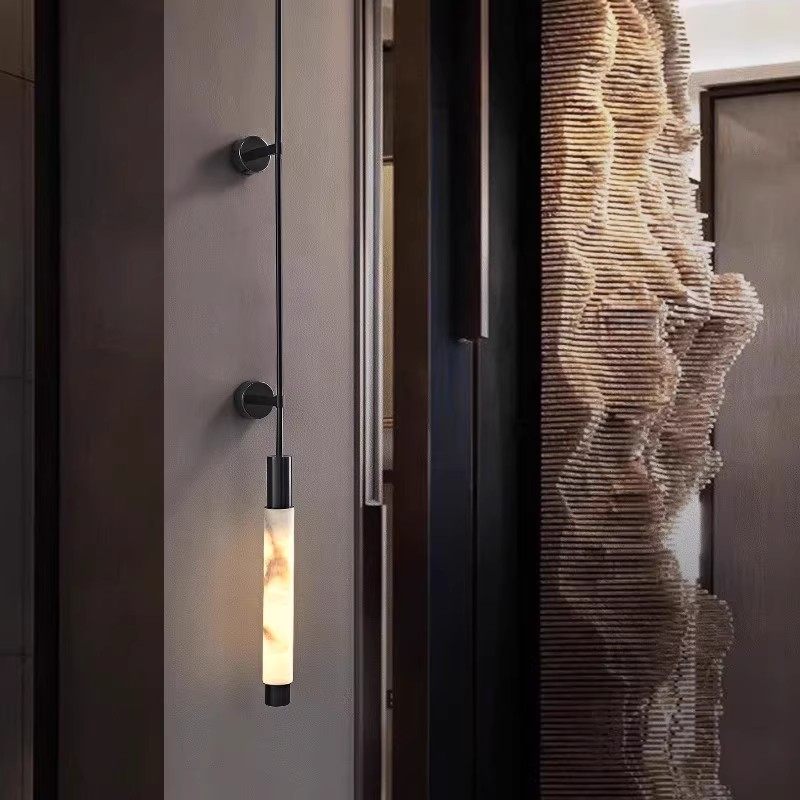 云石长壁灯现代新中式创意别墅过道大堂设计师轻奢客厅背景墙灯具