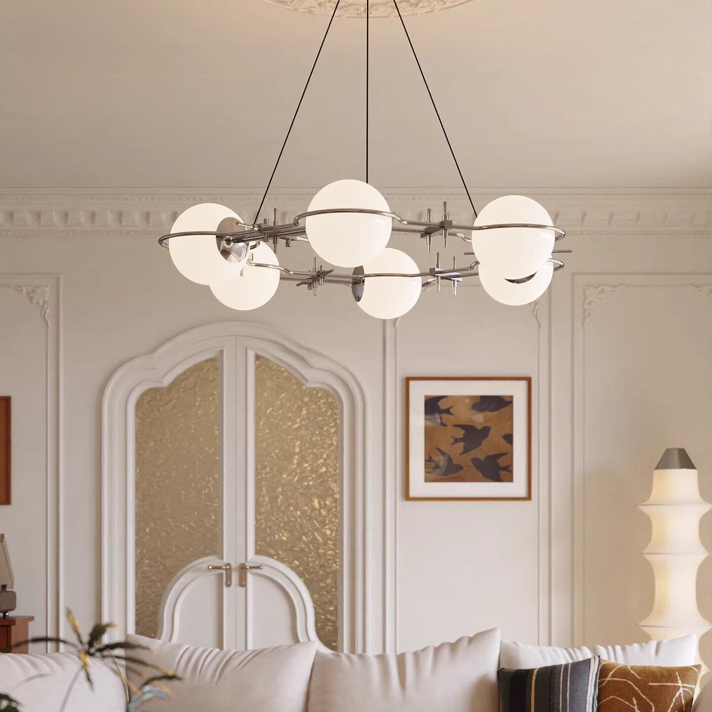 环星包豪斯餐厅吊灯现代极简轻奢一字长条餐桌灯高档设计师款灯具