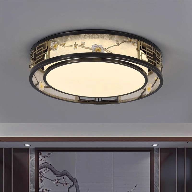 珐琅彩新中式吸顶灯轻奢超薄卧室家用餐厅客厅现代简约全屋套餐灯