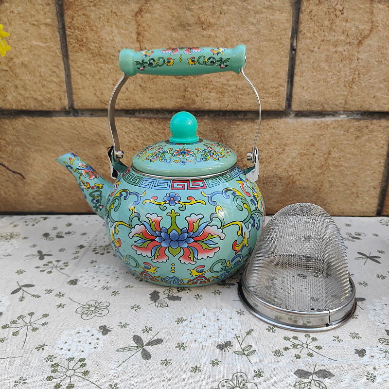 加厚搪瓷烧水壶煮咖啡煮花茶凉开水壶明火电磁炉家用户外出口