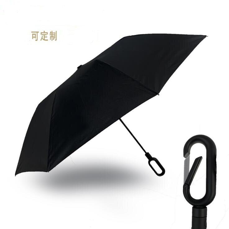 登山两折环扣创意伞自动商务晴雨伞便携折叠伞自动两折伞可印