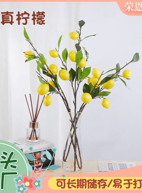 仿真柠檬小清新拍摄道具跨境摆件仿真花花艺家居软装饰仿真水果