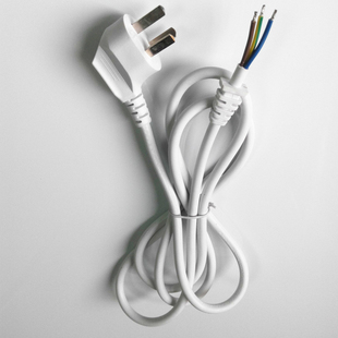 新国标电源线裸尾带三角插头三芯加粗电缆插座延长线2/3/5/10米