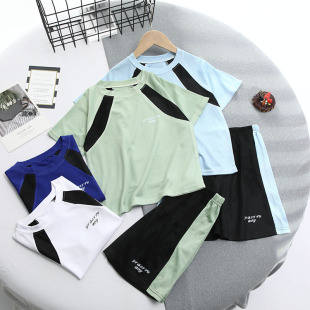 速干透气男童夏装套装2025新款儿童运动夏季童装薄款冰丝短袖短裤