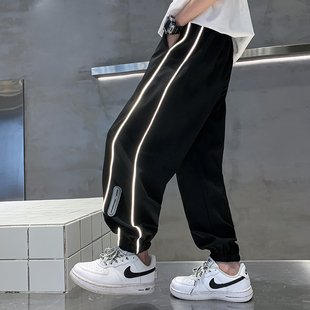 男童冰丝薄款防蚊裤2026夏季长裤夏天运动中大童男孩夏装速干裤子