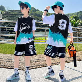 儿童装男童夏装速干套装2025新款夏季篮球服夏款中大童运动男孩潮