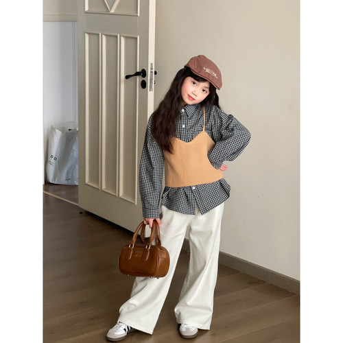 NONOCHILD女童秋款格子磨毛衬衫