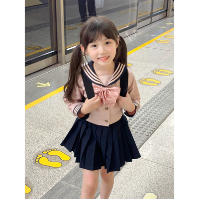 NONO CHILD 女童春秋装学院风JK粉色甜美日系制服套装
