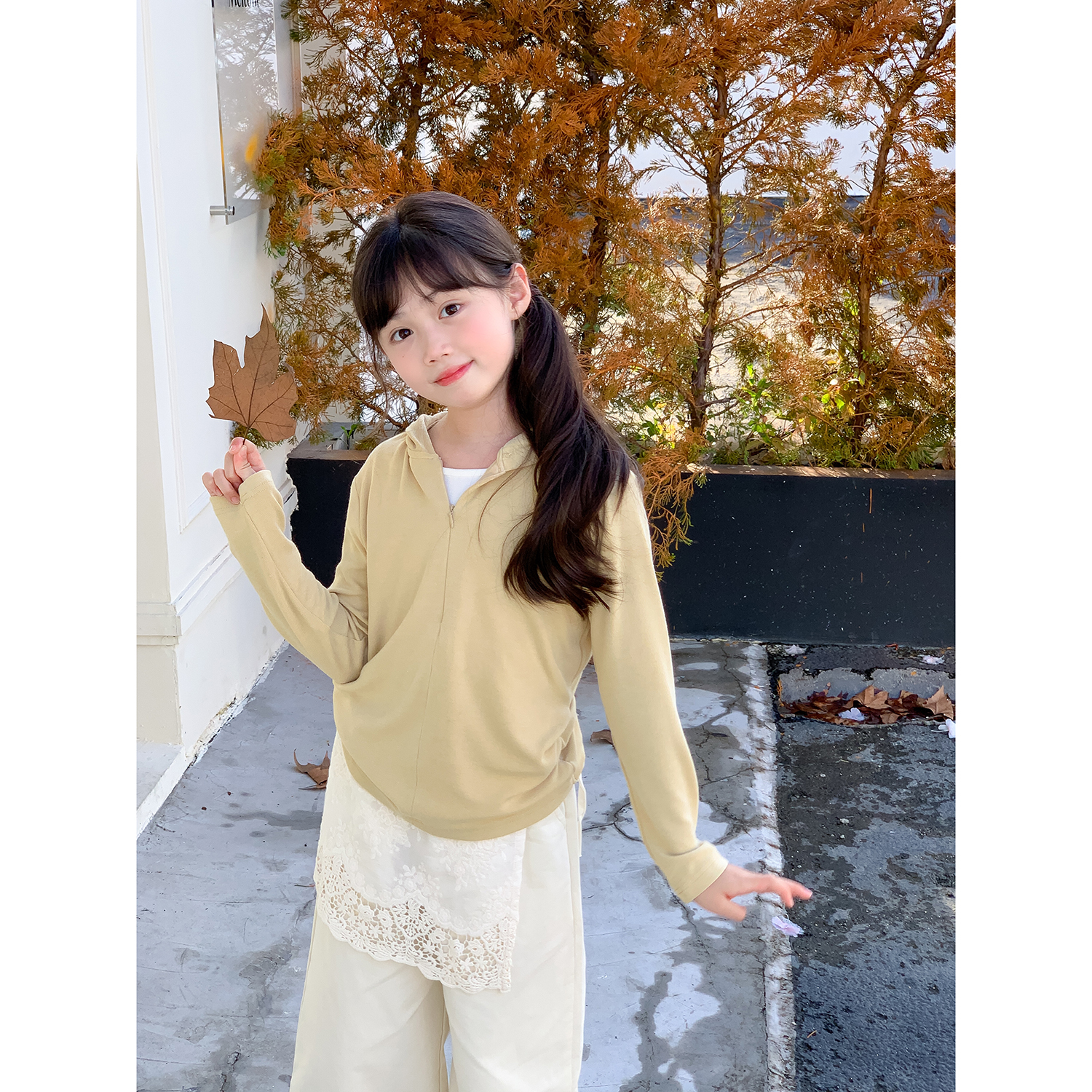 NONOCHILD女童秋季新款连帽T恤