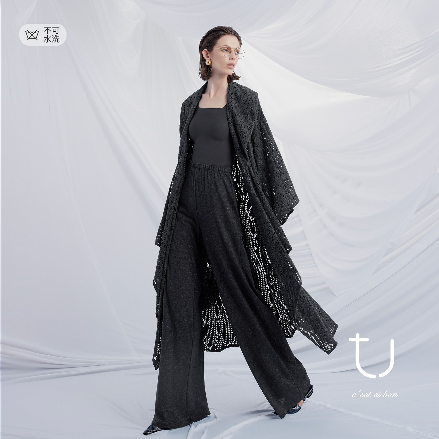 TU女装翻领镂空设计羊毛长款风衣2026年春新款老钱风宽松慵懒外套,女装/女士精品,风衣,淘宝优惠券,粉丝福利购,淘宝优惠卷