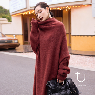 100牦牛绒拉绒慵懒风毛衣一衣多穿中长款 连衣裙 牦牛绒系列