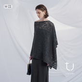 新款 TU女装 复古设计感羊毛镂空斗篷2026年春季 不规则慵懒风上衣