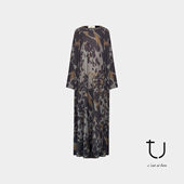 鎏光琥珀 波嬉风羊毛印花连衣裙2026年春季 新款 TU女装 中长款 裙子